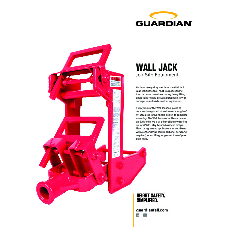 Wall Jack (Canada) | Guardian Fall Protection Wall Jack (Canada) | Guardian Fall Protection